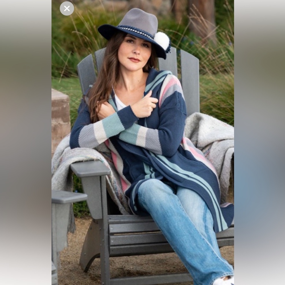 Evy’s Tree Rory in Navy Hooded Cardigan